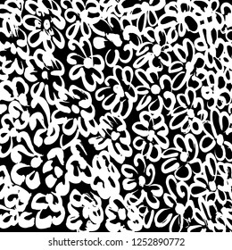 Brush grunge pattern. White and black vector.
