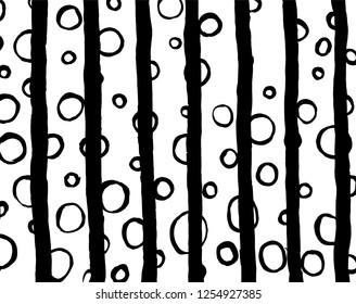 Brush grunge pattern. White and black vector.
