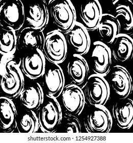 Brush grunge pattern. White and black vector.
