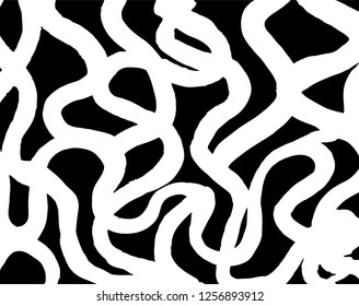 Brush grunge pattern. White and black vector.