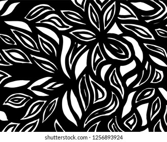 Brush grunge pattern. White and black vector.