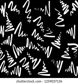 Brush grunge pattern. White and black vector.
