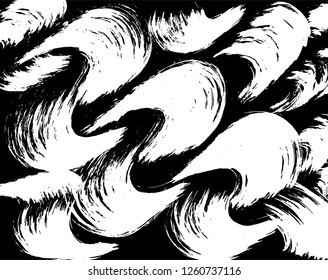Brush grunge pattern. White and black vector.