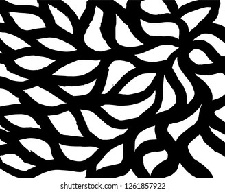 Brush grunge pattern. White and black vector.