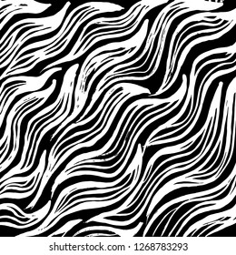 Brush grunge pattern. White and black vector.