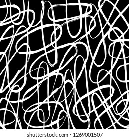 Brush grunge pattern. White and black vector.