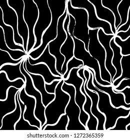 Brush grunge pattern. White and black vector.