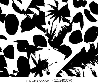 Brush grunge pattern. White and black vector.
