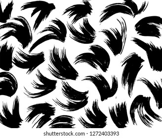 Brush grunge pattern. White and black vector.