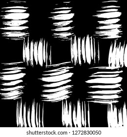 Brush grunge pattern. White and black vector.