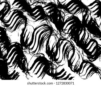 Brush grunge pattern. White and black vector.