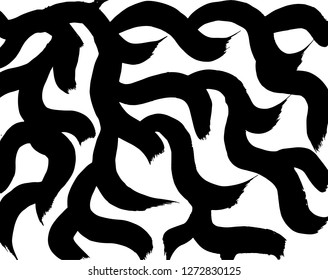 Brush grunge pattern. White and black vector.