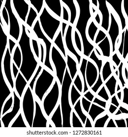 Brush grunge pattern. White and black vector.