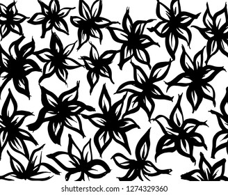 Brush grunge pattern. White and black vector.