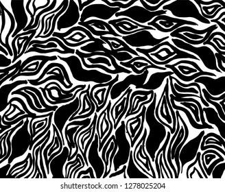 Brush grunge pattern. White and black vector.