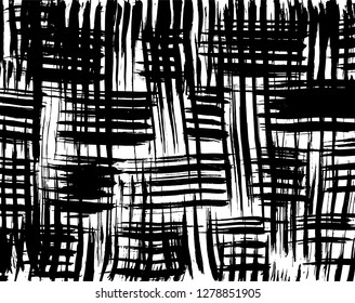 Brush grunge pattern. White and black vector.