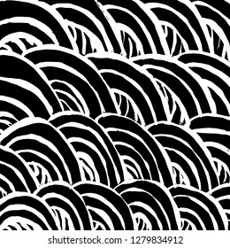 Brush grunge pattern. White and black vector.