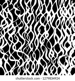Brush grunge pattern. White and black vector.