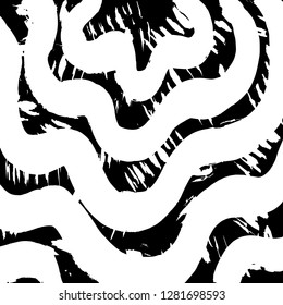 Brush grunge pattern. White and black vector.