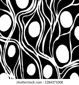 Brush grunge pattern. White and black vector.