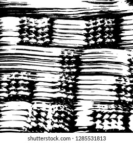 Brush grunge pattern. White and black vector.