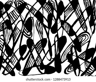 Brush grunge pattern. White and black vector.
