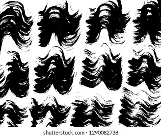 Brush grunge pattern. White and black vector.