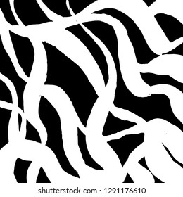 Brush grunge pattern. White and black vector.