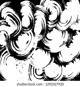 Brush grunge pattern. White and black vector.