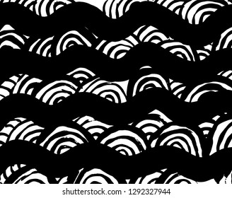 Brush grunge pattern. White and black vector.