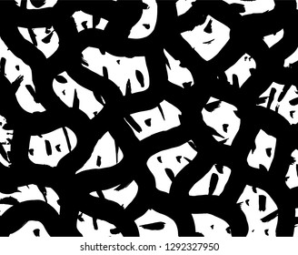 Brush grunge pattern. White and black vector.