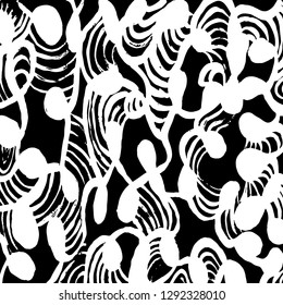 Brush grunge pattern. White and black vector.