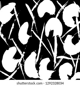 Brush grunge pattern. White and black vector.