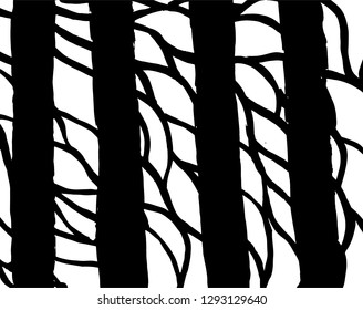 Brush grunge pattern. White and black vector.