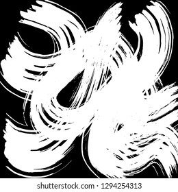 Brush grunge pattern. White and black vector.