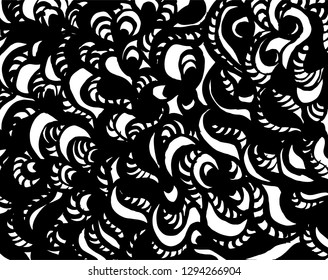 Brush grunge pattern. White and black vector.