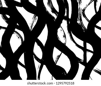 Brush grunge pattern. White and black vector.