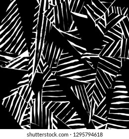 Brush grunge pattern. White and black vector.