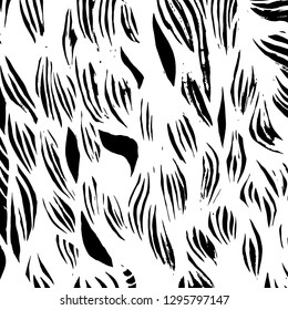 Brush grunge pattern. White and black vector.