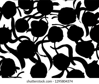 Brush grunge pattern. White and black vector.