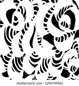 Brush grunge pattern. White and black vector.