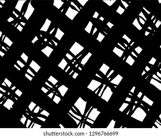 Brush grunge pattern. White and black vector.