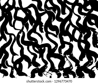 Brush grunge pattern. White and black vector.
