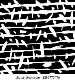 Brush grunge pattern. White and black vector.