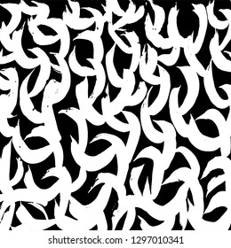 Brush grunge pattern. White and black vector.