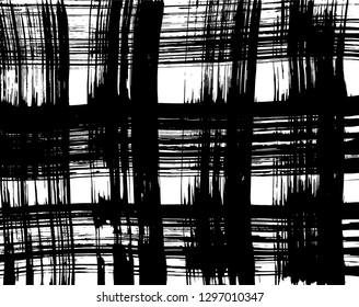 Brush grunge pattern. White and black vector.