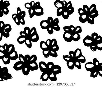 Brush grunge pattern. White and black vector.