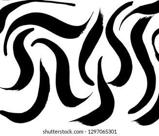 Brush grunge pattern. White and black vector.