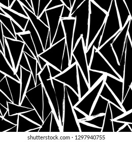 Brush grunge pattern. White and black vector.