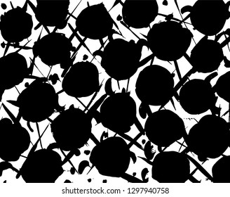 Brush grunge pattern. White and black vector.